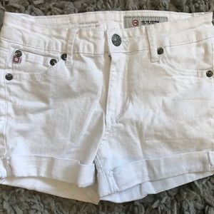 Girls White Demin Shorts Ad Adriano Goldschmeid